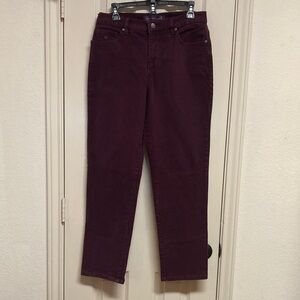 Gloria Vanderbilt Amanda Straight-Leg Jeans in Plum/ Purple / Aubergine Sz 10S